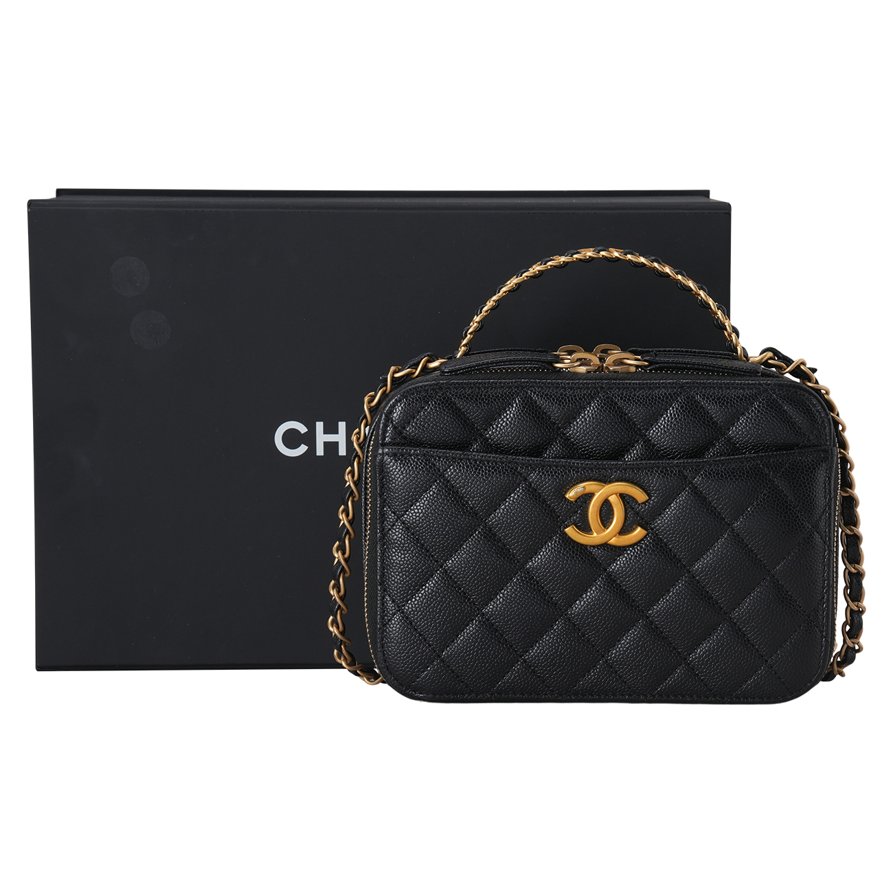 CHANEL(USED)샤넬 시즌 베니티 탑핸들 체인백