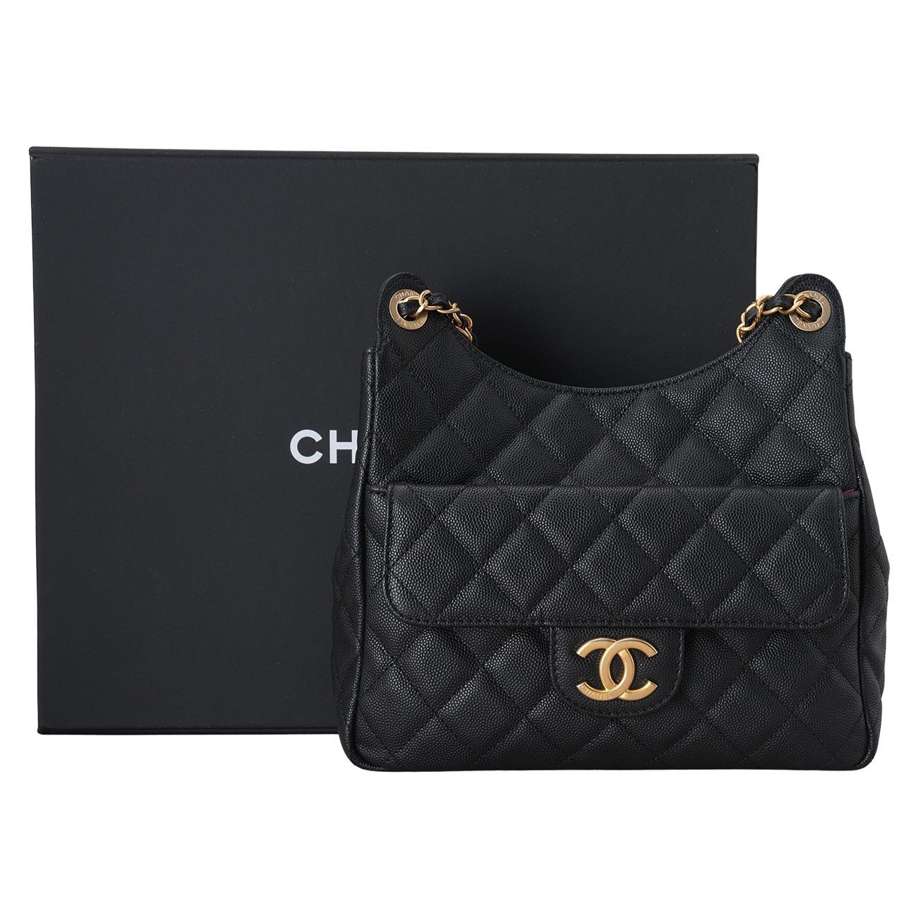 CHANEL(USED)샤넬 AS3690 시즌 캐비어 호보백 미듐