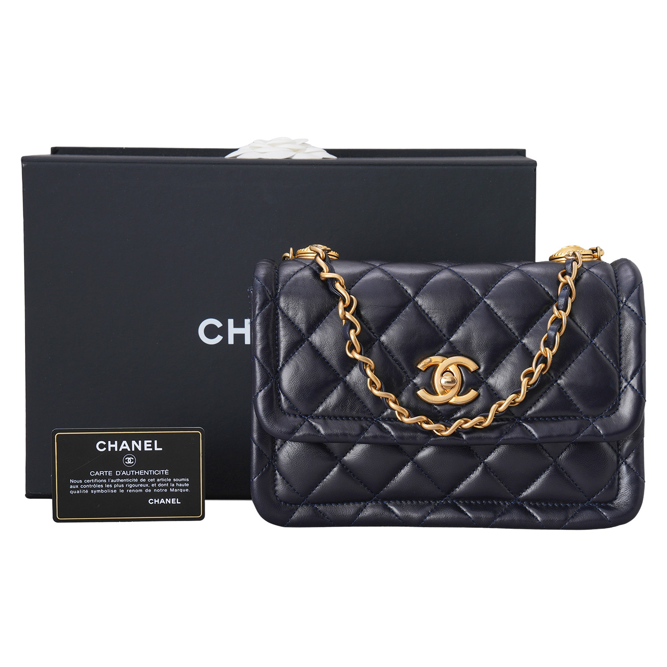 CHANEL(USED)샤넬 AS2055 시즌 CC로고 체인 플랩백