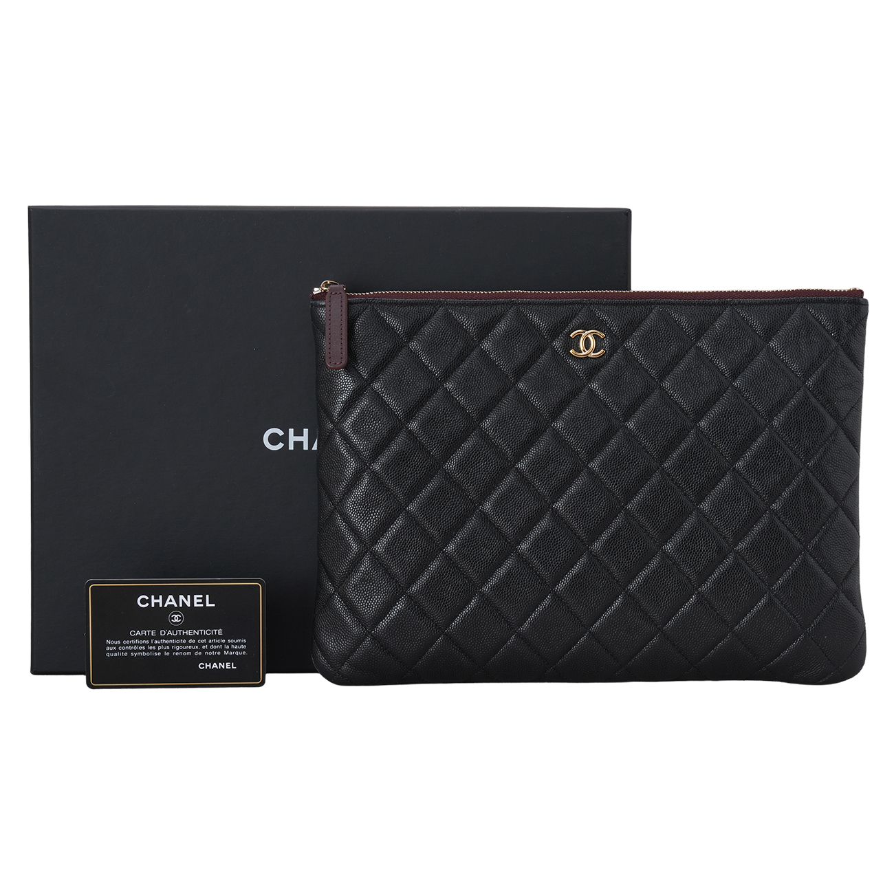 CHANEL(USED)샤넬 캐비어 클래식 뉴미듐 클러치