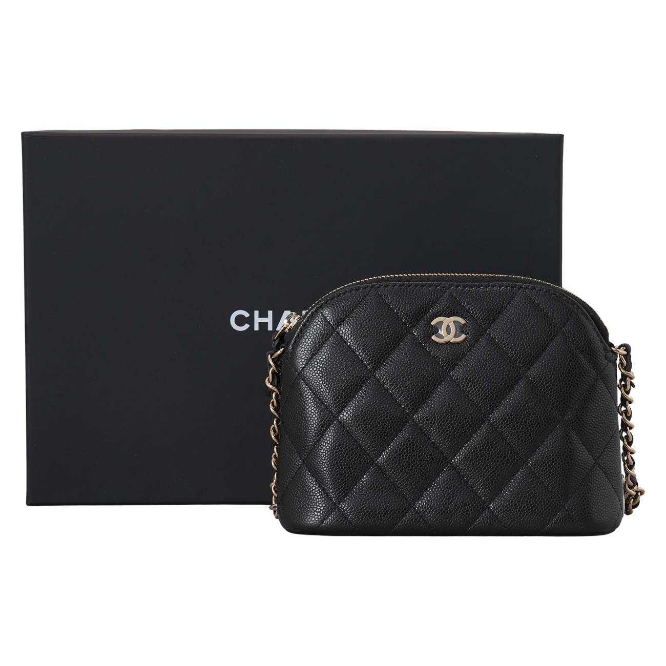 CHANEL(USED)샤넬 AP4000 캐비어 하프문 미니 크로스백