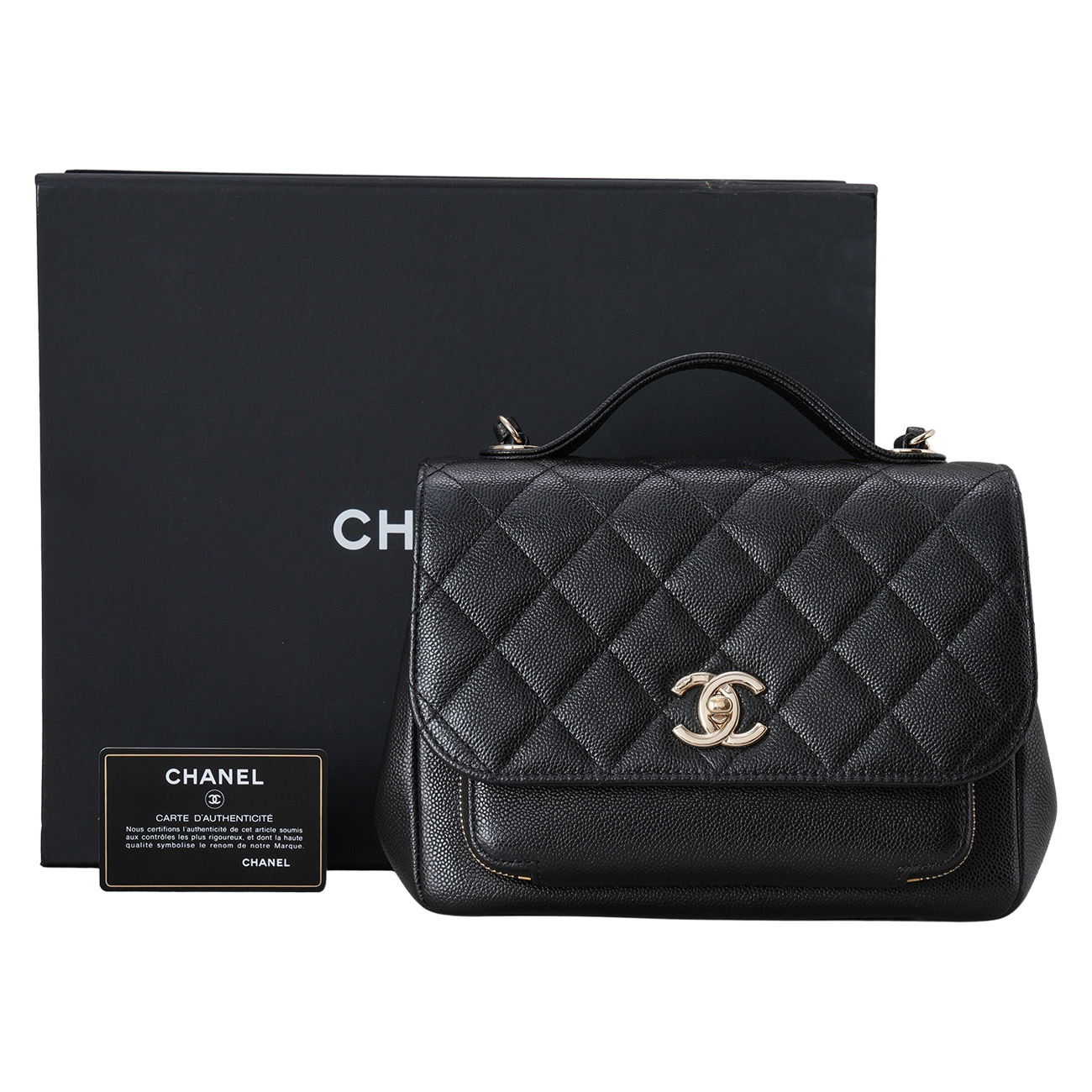 CHANEL(USED)샤넬 캐비어 비지니스 어피니티 미듐