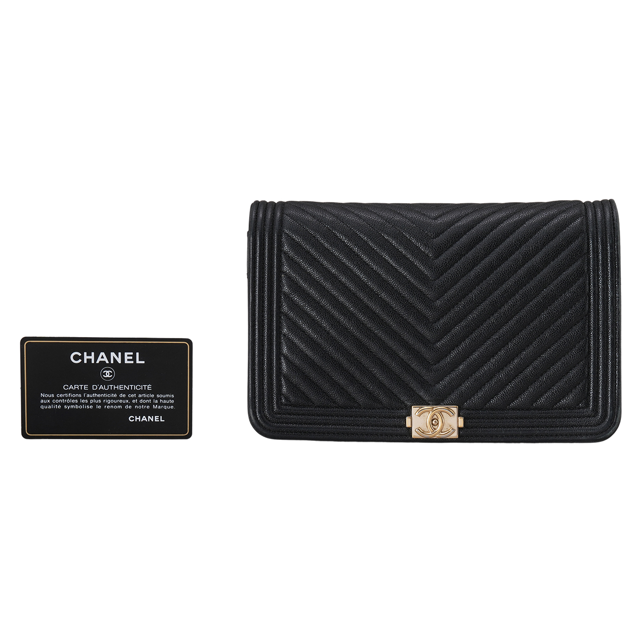 CHANEL(USED)샤넬 캐비어 쉐브론 보이 WOC