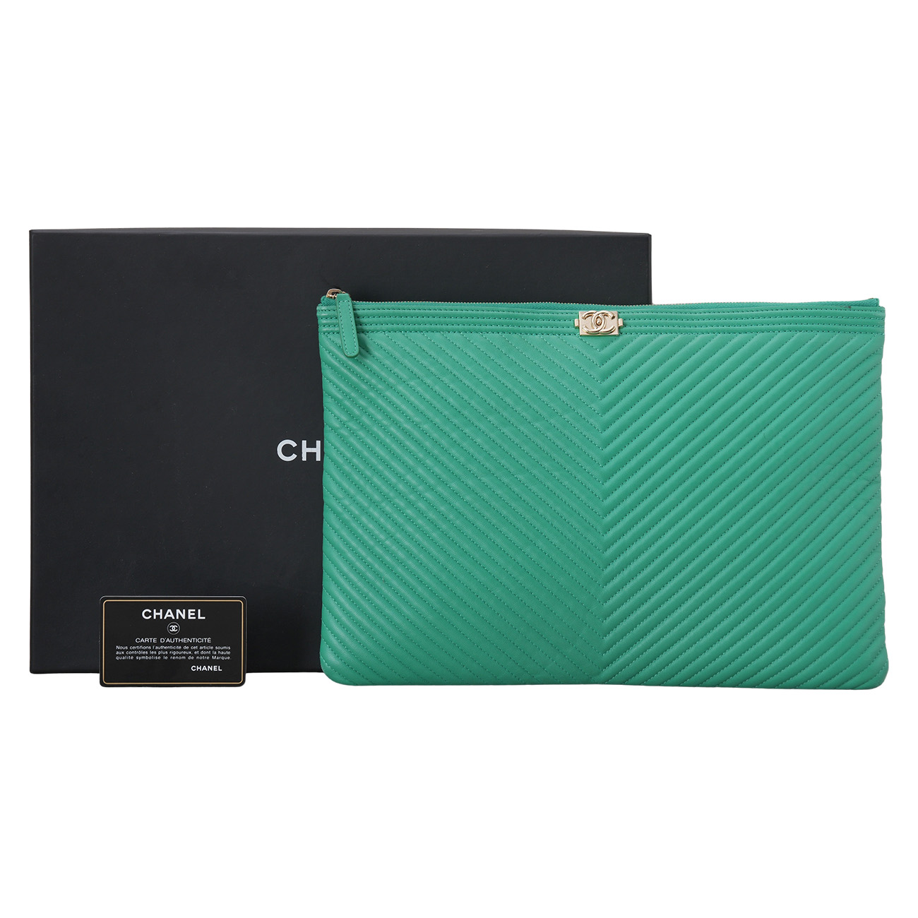 CHANEL(USED)샤넬 쉐브론 보이샤넬 클러치 라지