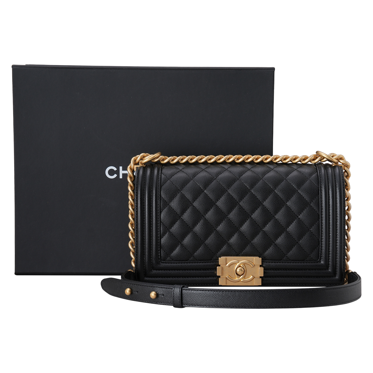 CHANEL(USED)샤넬 캐비어 보이샤넬 미듐 플랩백