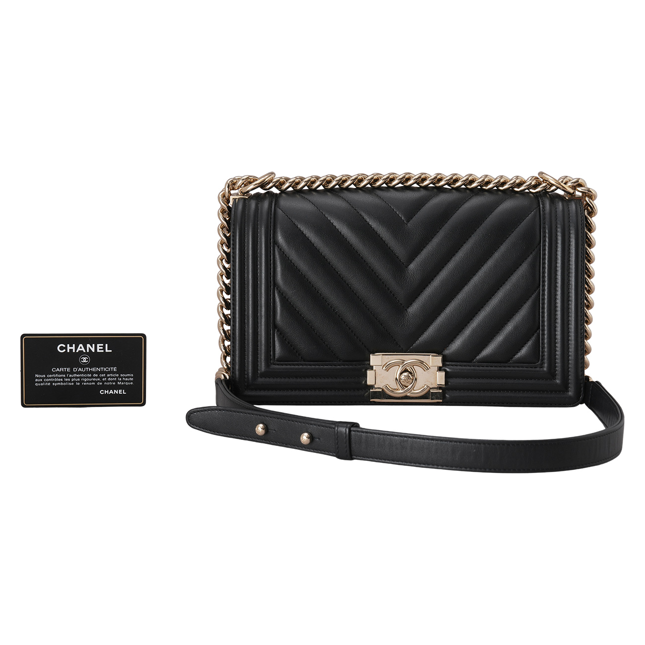 CHANEL(USED)샤넬 쉐브론 보이샤넬 미듐 플랩백