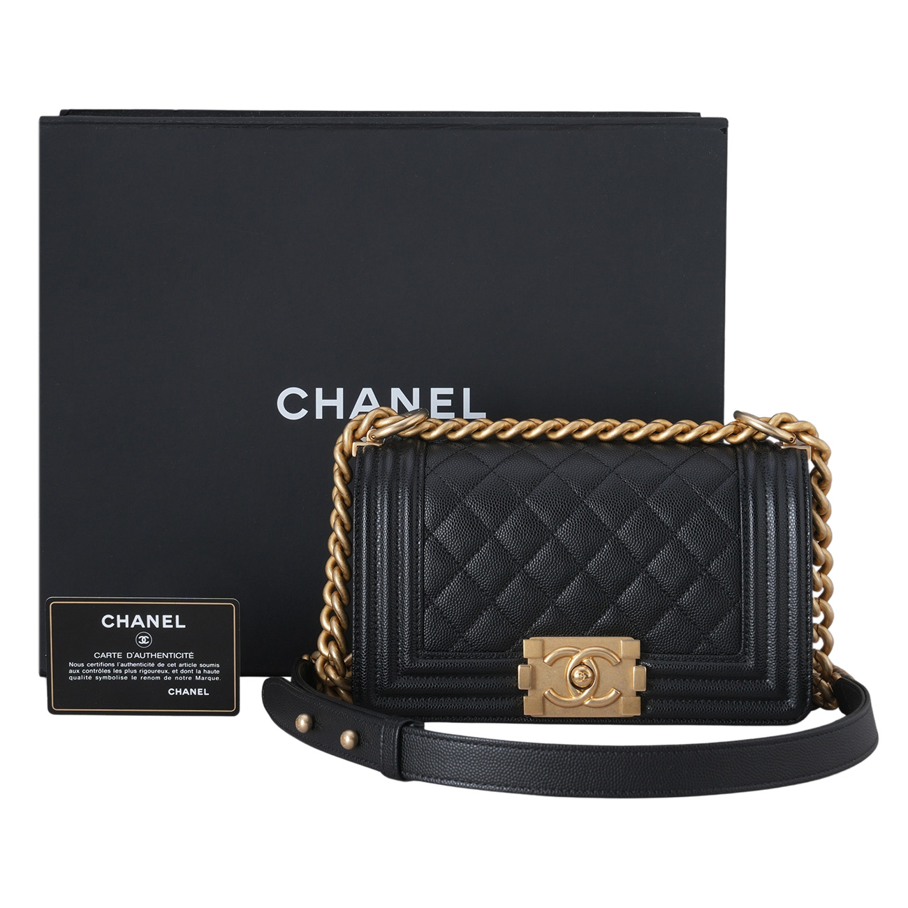 CHANEL(USED)샤넬 캐비어 보이샤넬 스몰 플랩백