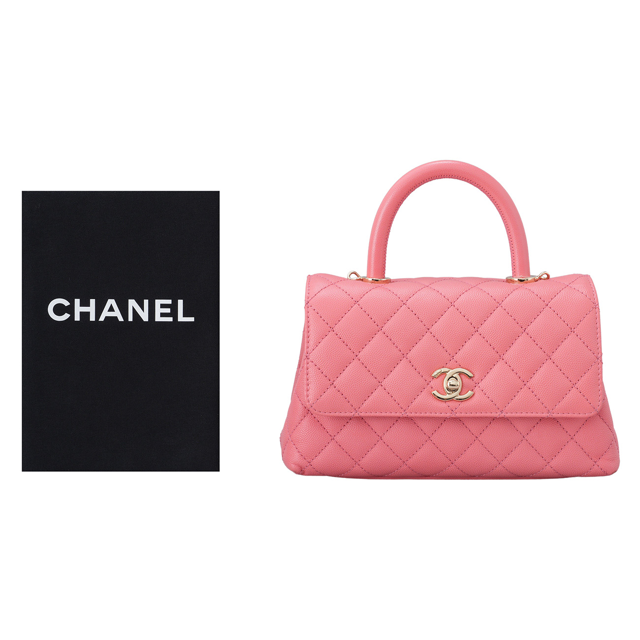 CHANEL(USED)샤넬 캐비어 코코핸들 23 코랄핑크
