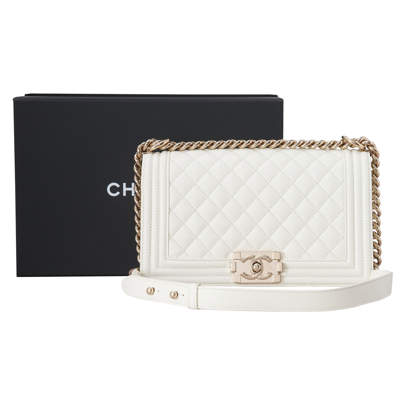 CHANEL(USED)샤넬 캐비어 보이샤넬 미듐 플랩백