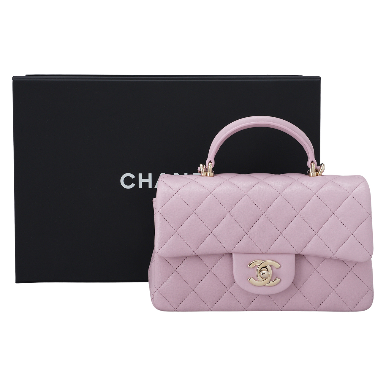 CHANEL(USED)샤넬 램스킨 뉴미니 탑핸들 크로스백