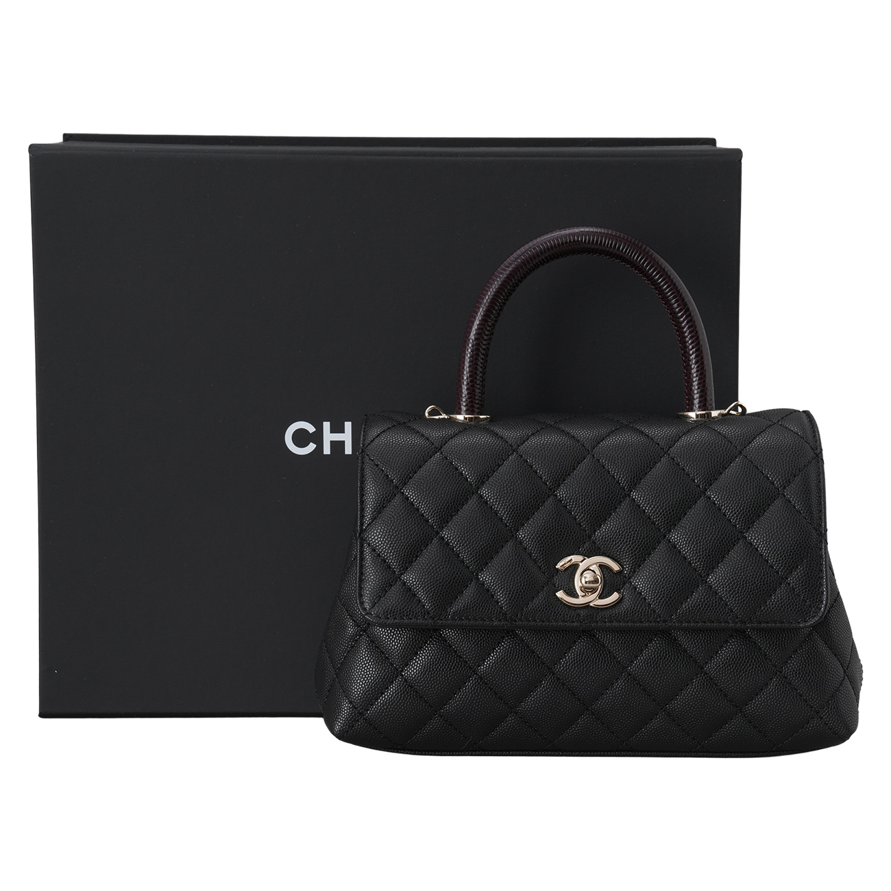 CHANEL(USED)샤넬 캐비어 코코핸들 23 리자드핸들