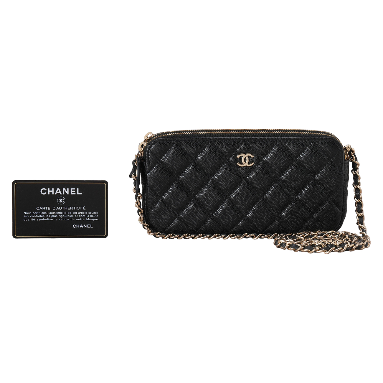 CHANEL(USED)샤넬 캐비어 더블지퍼 WOC