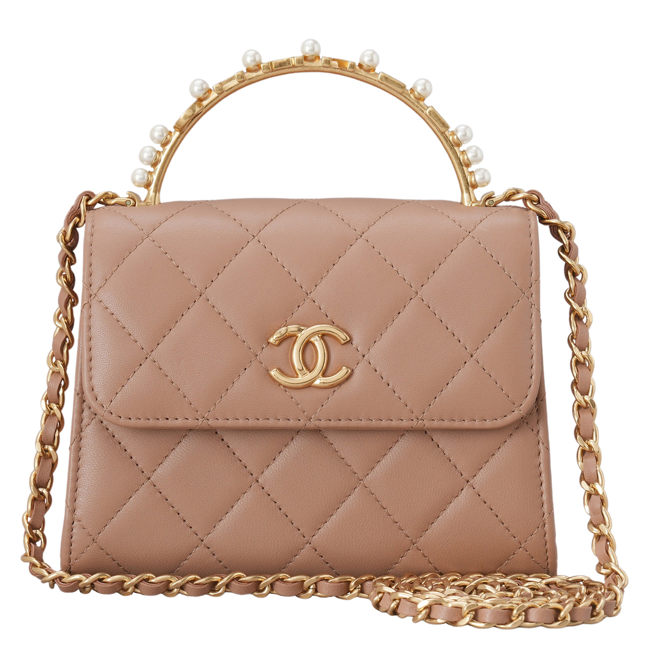 CHANEL(USED)샤넬 시즌 진주 탑핸들 미니 체인백