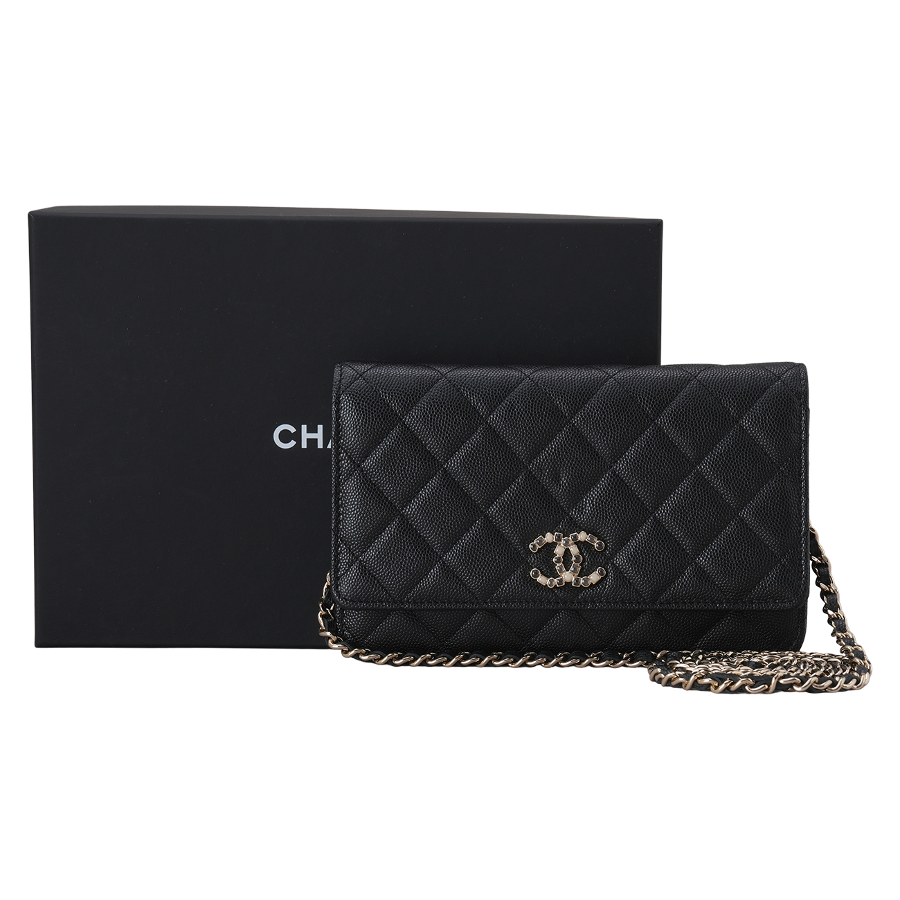 CHANEL(USED)샤넬 AP3600 시즌 캐비어 CC로고 WOC