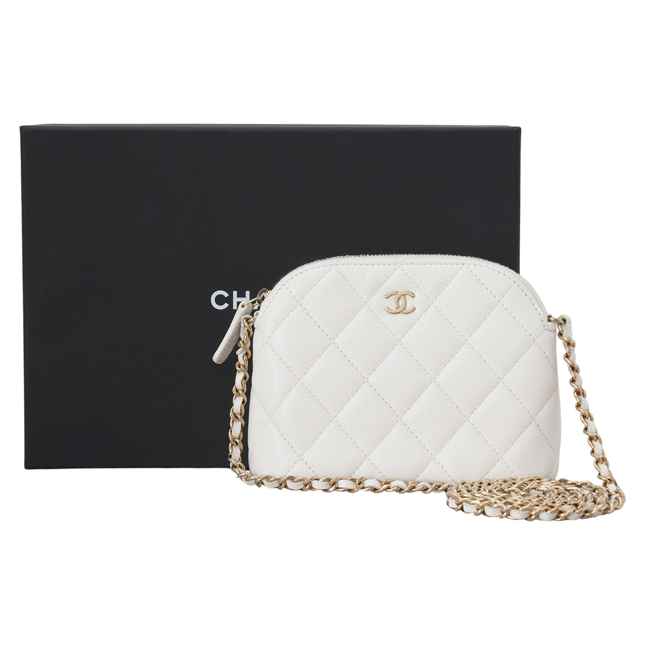 CHANEL(USED)샤넬 AP4000 캐비어 하프문 미니 크로스백