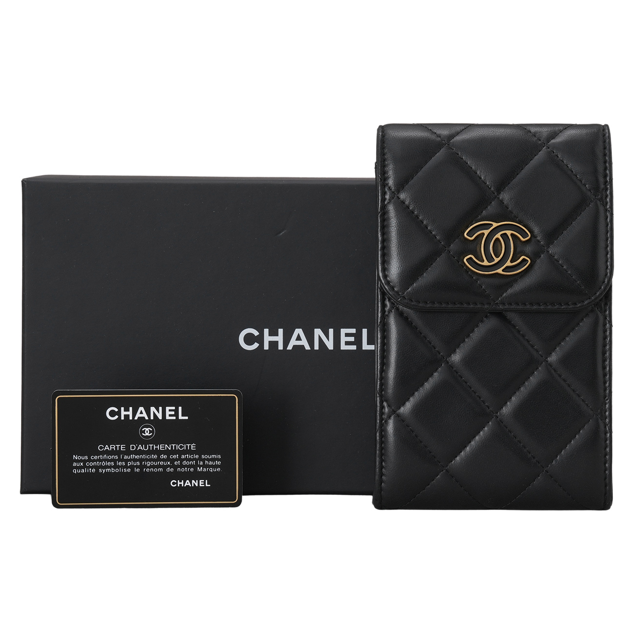 CHANEL(USED)샤넬 AP2636 램스킨 체인 폰홀더백