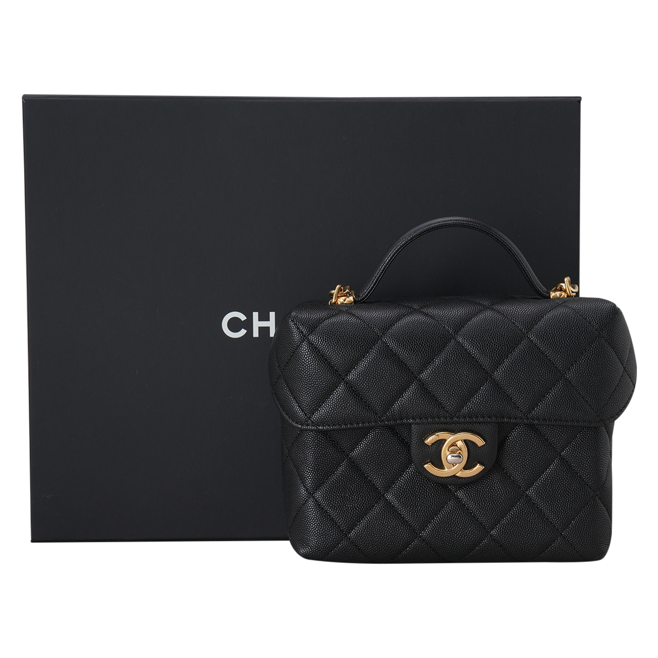 CHANEL(USED)샤넬 AS3729 시즌 캐비어 탑핸들 체인백