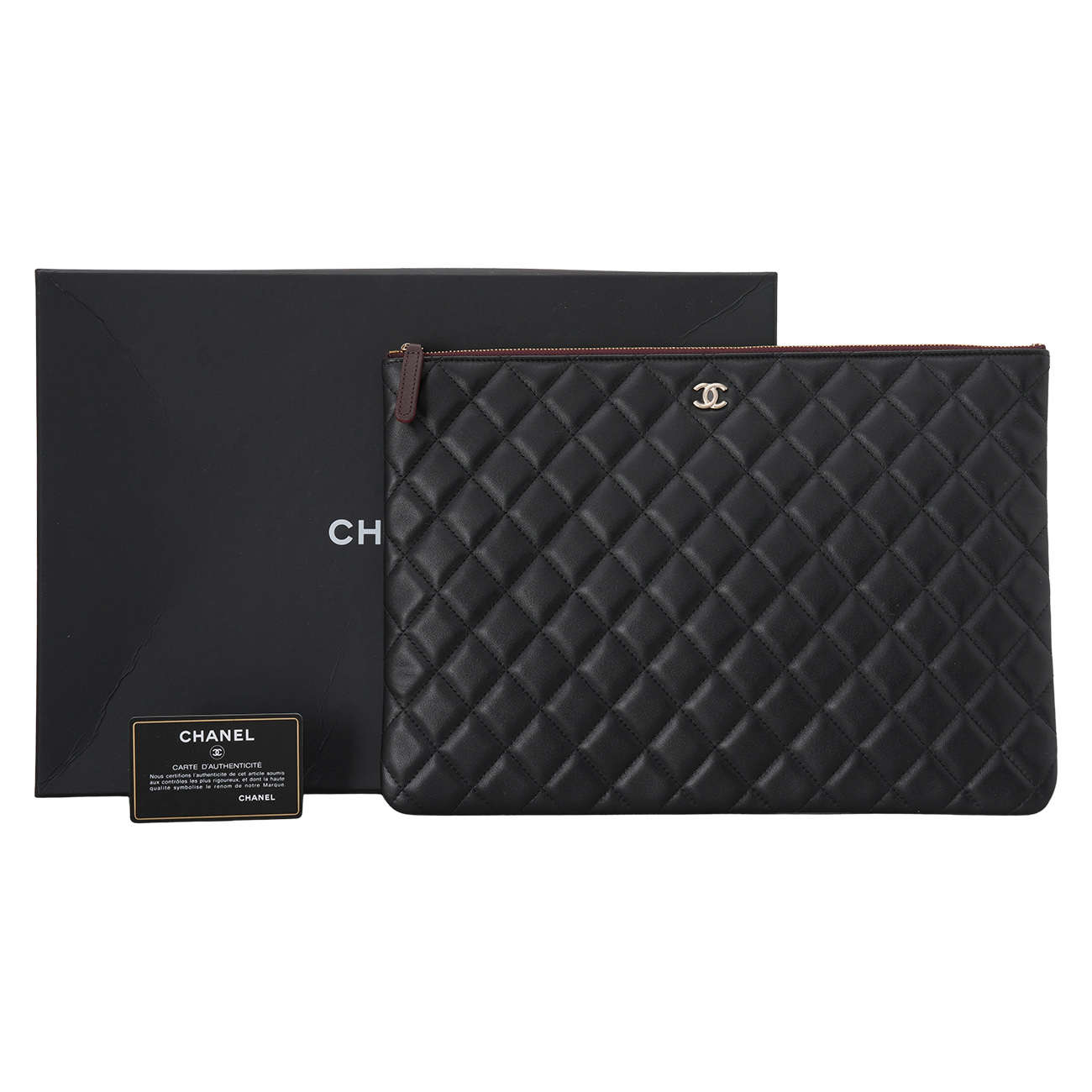 CHANEL(USED)샤넬 램스킨 클래식 클러치 라지