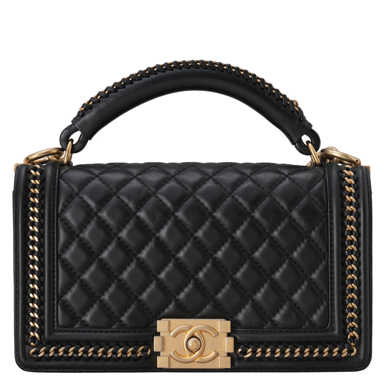 CHANEL(USED)샤넬 즌 탑 핸들 보이샤넬 미듐 플랩백