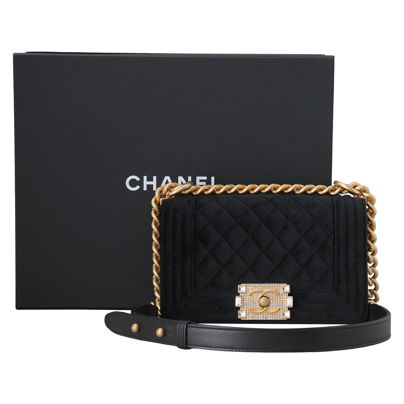 CHANEL(USED)샤넬 시즌 벨벳 보이샤넬 스몰 플랩백