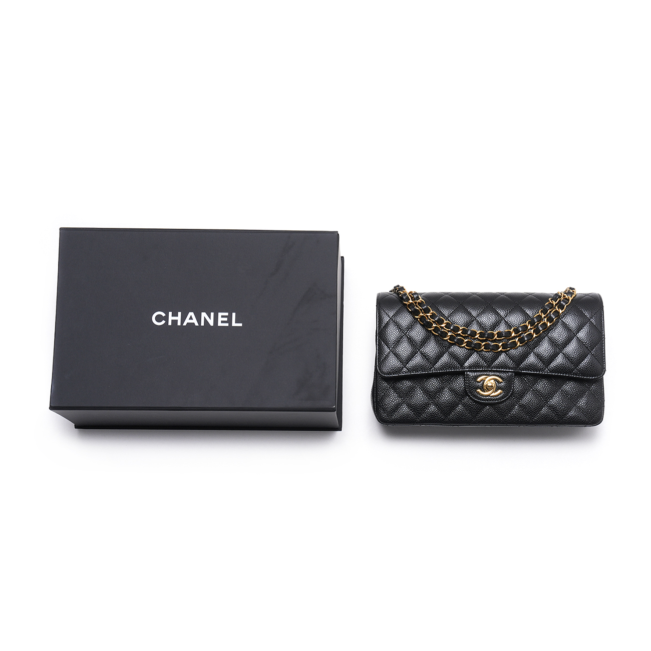 CHANEL(USED)샤넬 캐비어 클래식 미듐 체인 숄더백