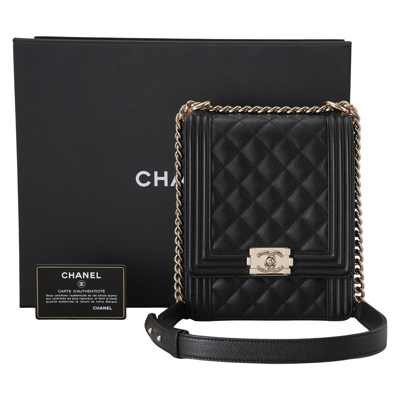 CHANEL(USED)샤넬 캐비어 보이 사첼백