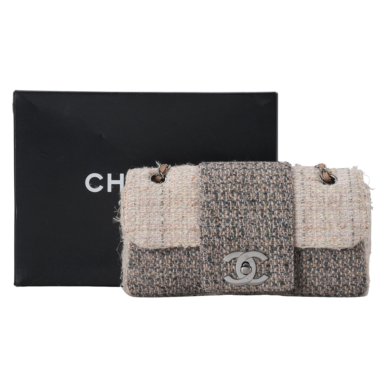 CHANEL(USED)샤넬 시즌 트위드 체인 숄더백