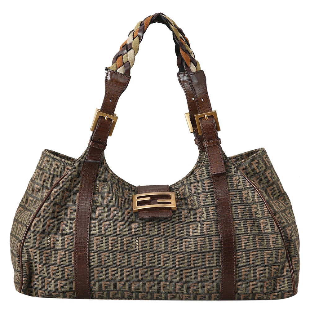 FENDI(USED)펜디 8BR463 FF쥬카 패브릭 숄더백
