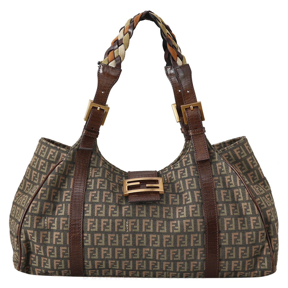 FENDI(USED)펜디 8BR463 FF쥬카 패브릭 숄더백