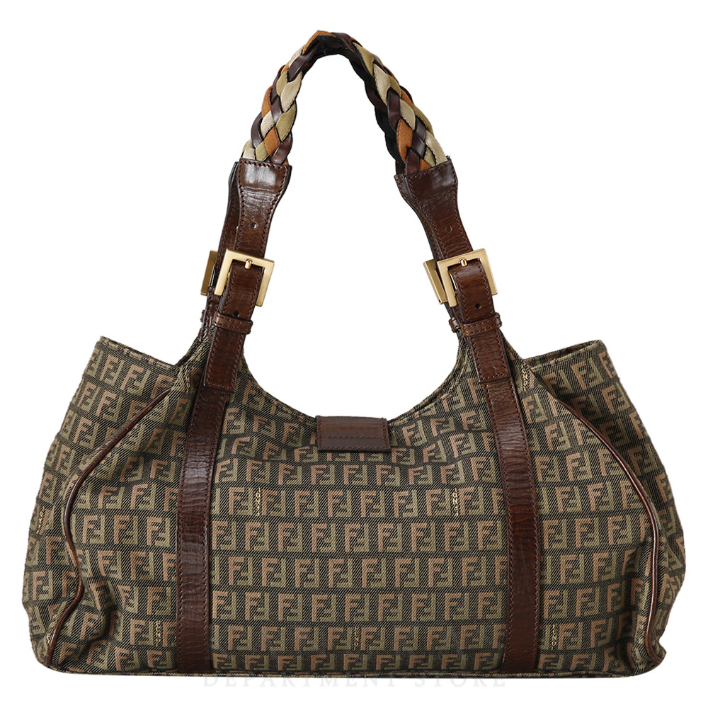 FENDI(USED)펜디 8BR463 FF쥬카 패브릭 숄더백