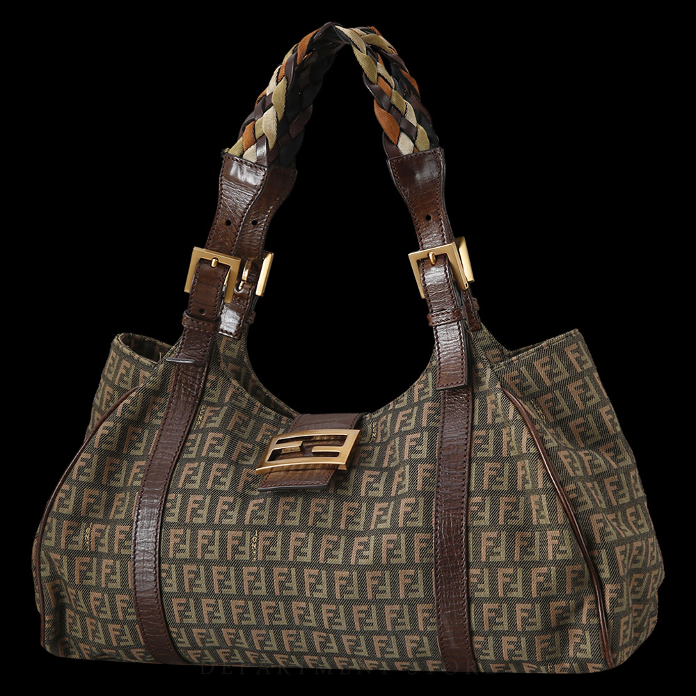 FENDI(USED)펜디 8BR463 FF쥬카 패브릭 숄더백