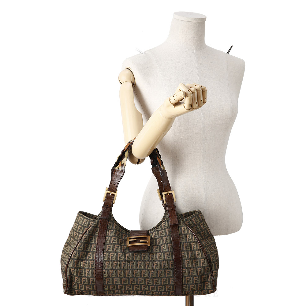 FENDI(USED)펜디 8BR463 FF쥬카 패브릭 숄더백