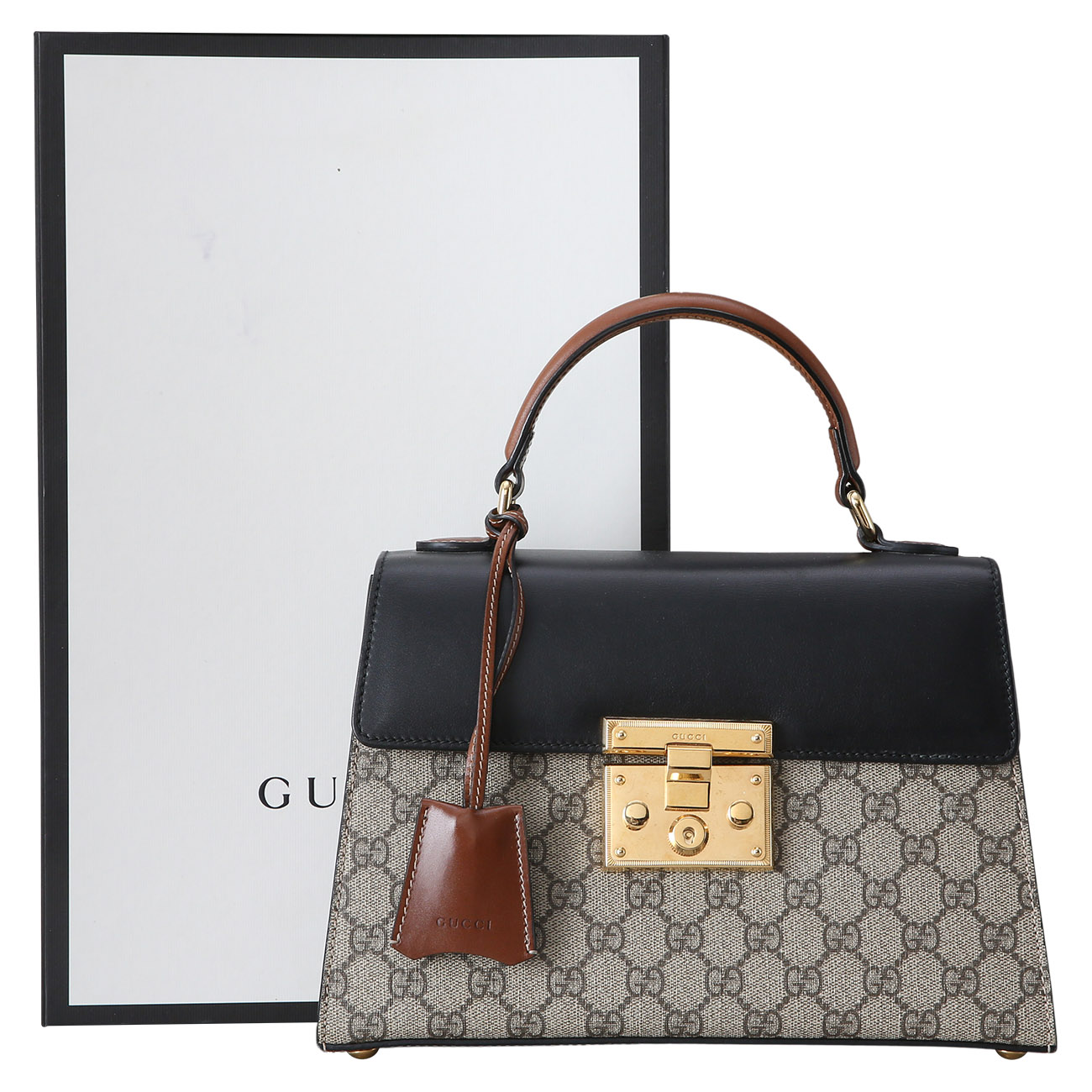 GUCCI(USED)구찌 453188 패드락 GG 탑 핸들백