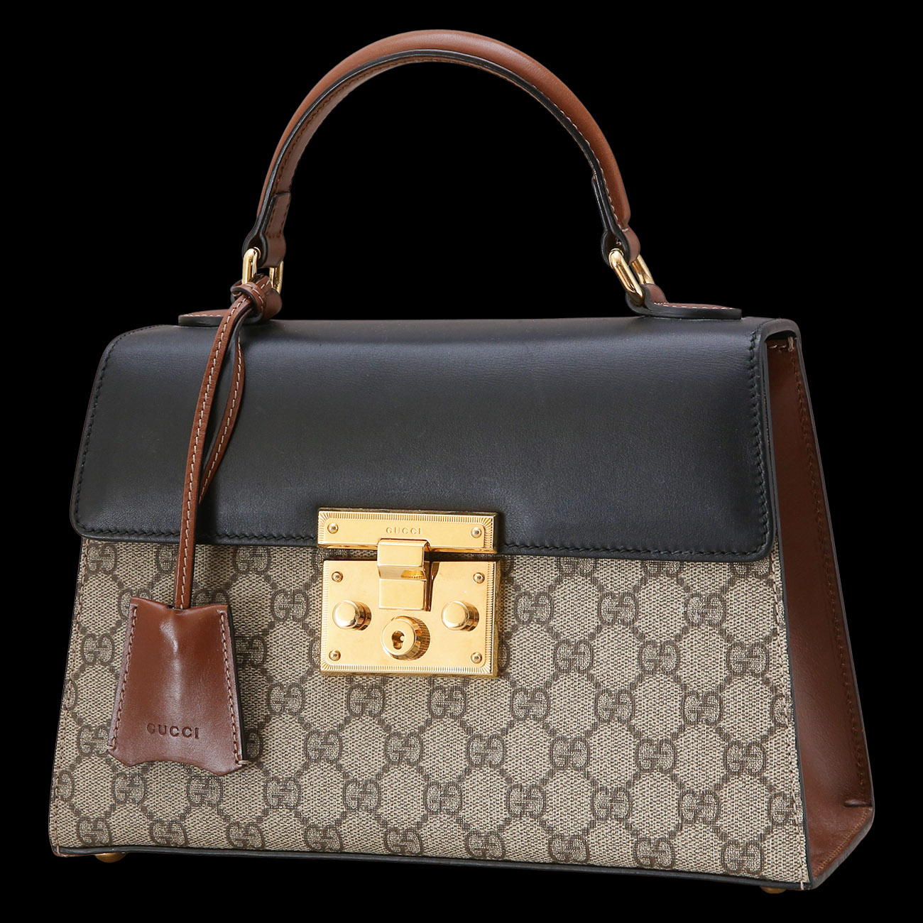 GUCCI(USED)구찌 453188 패드락 GG 탑 핸들백