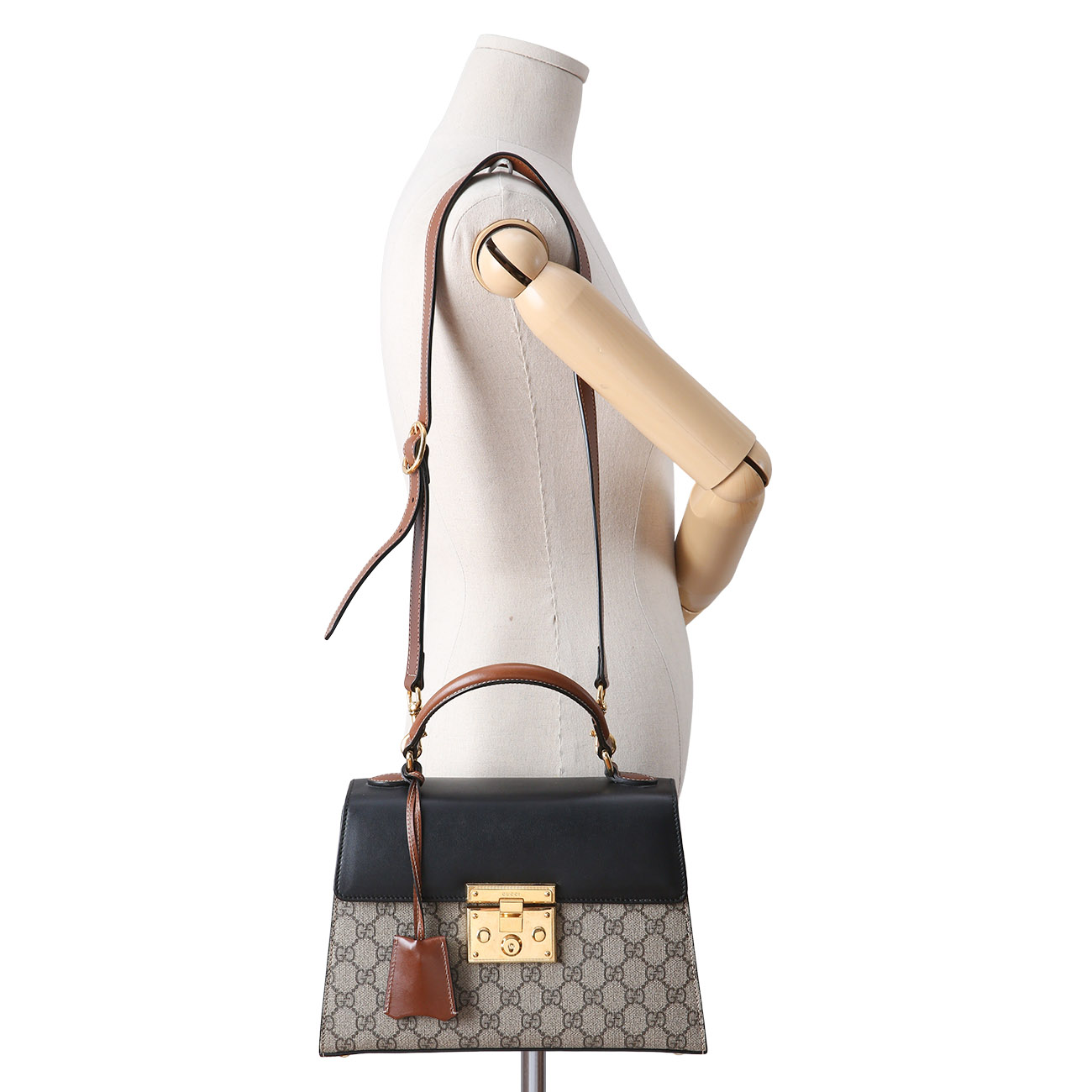 GUCCI(USED)구찌 453188 패드락 GG 탑 핸들백