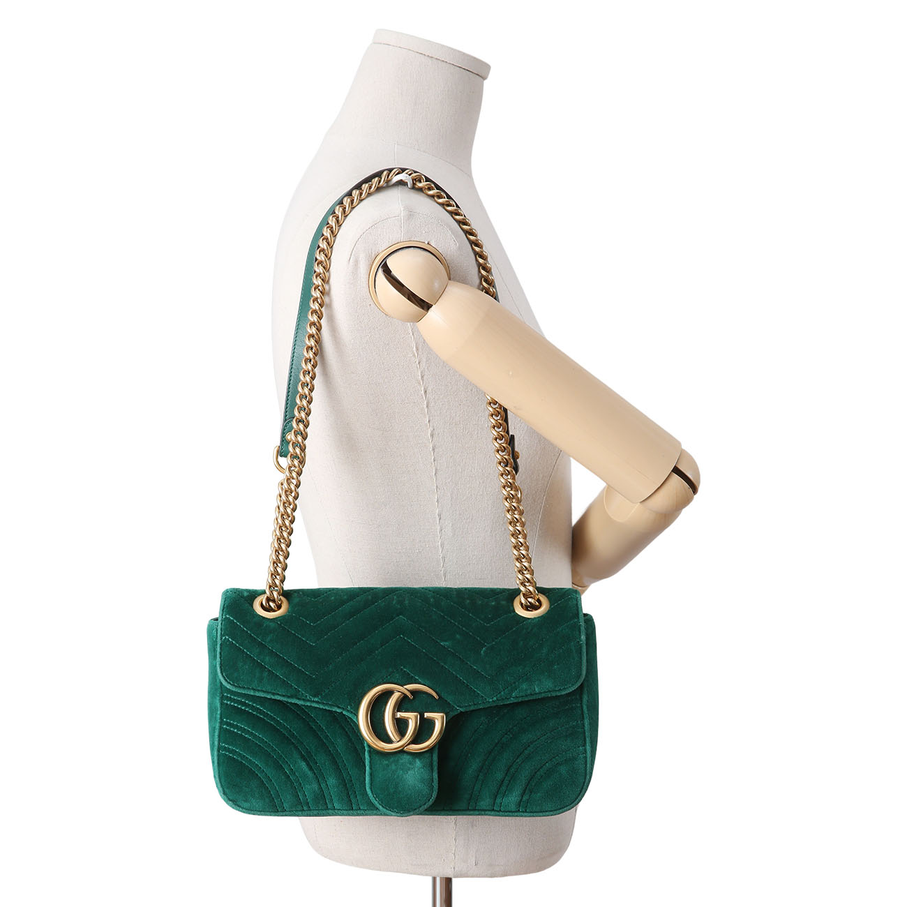 GUCCI(USED)구찌 443497 스웨이드 GG마몽 마틀라세 스몰 체인 백