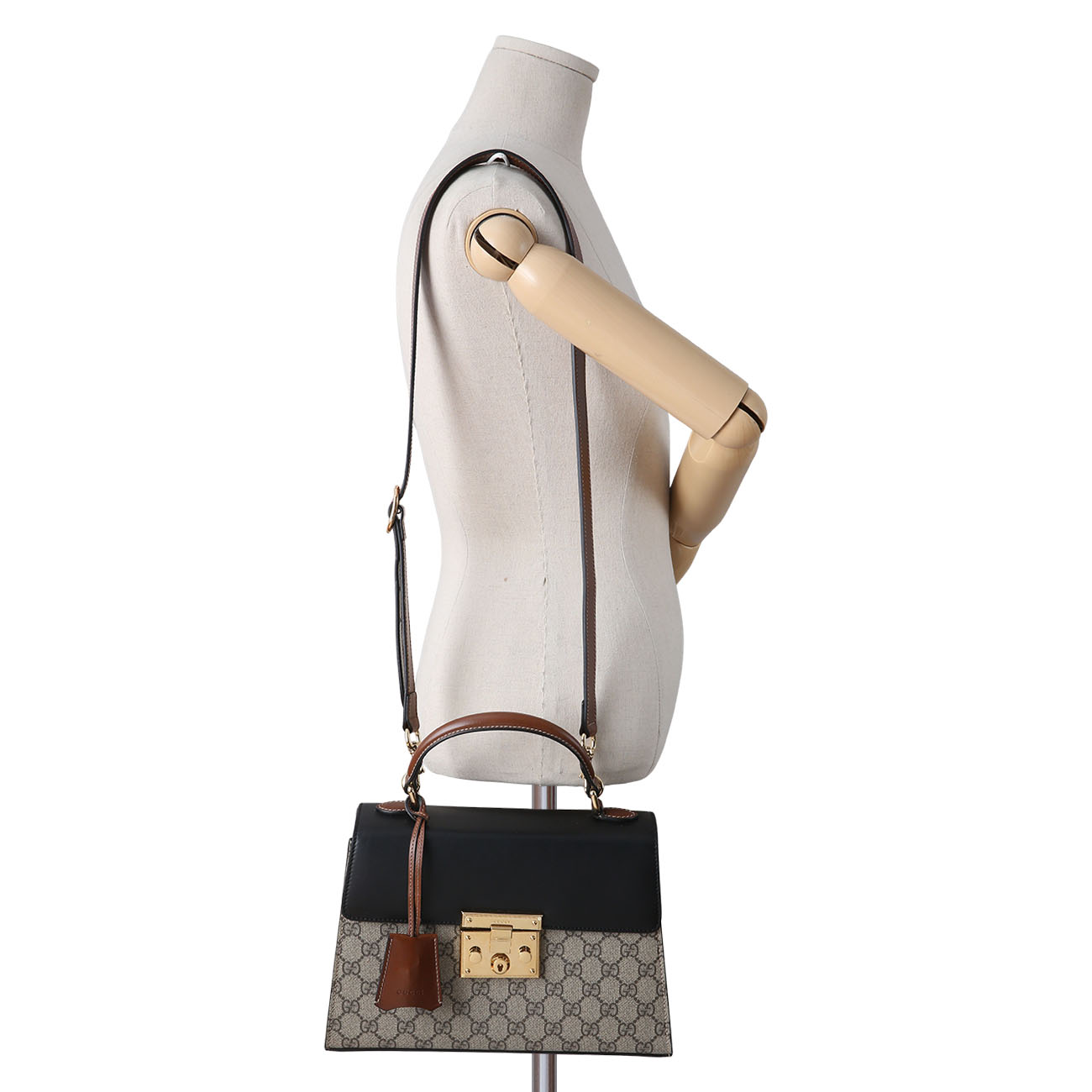 GUCCI(USED)구찌 453188 패드락 GG 탑 핸들백