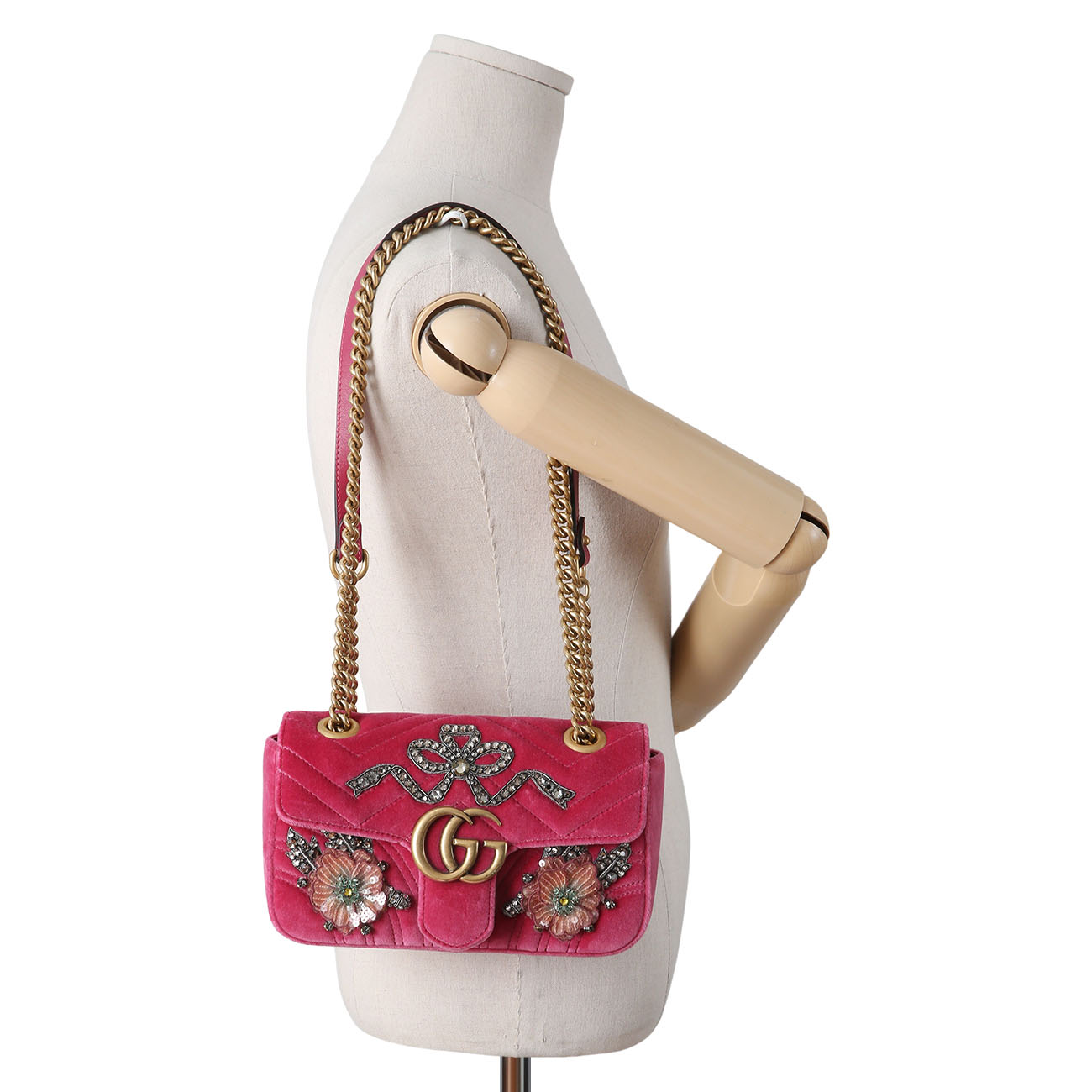 GUCCI(USED)구찌 446744 마틀라쎄 벨벳 미니 숄더백