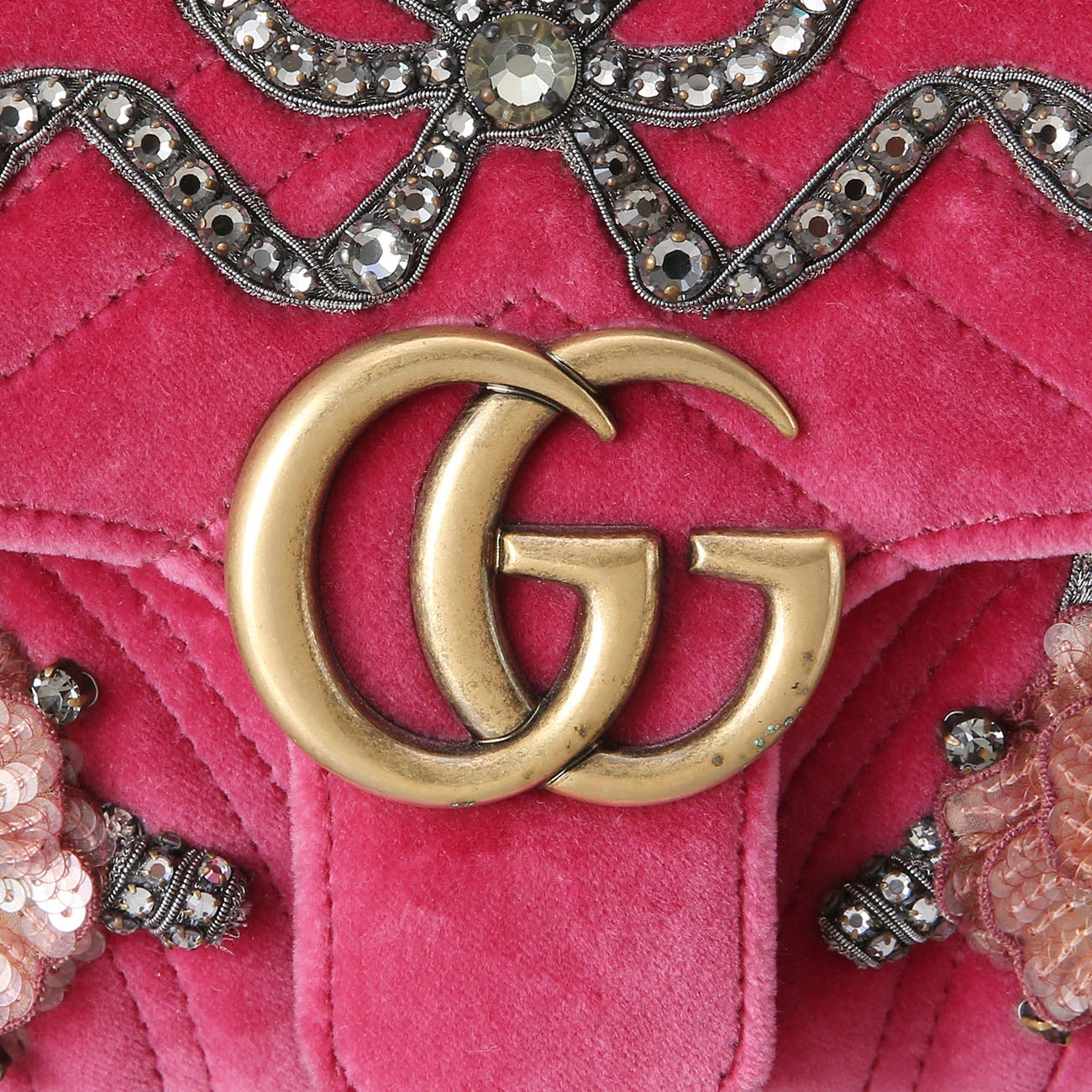 GUCCI(USED)구찌 446744 마틀라쎄 벨벳 미니 숄더백