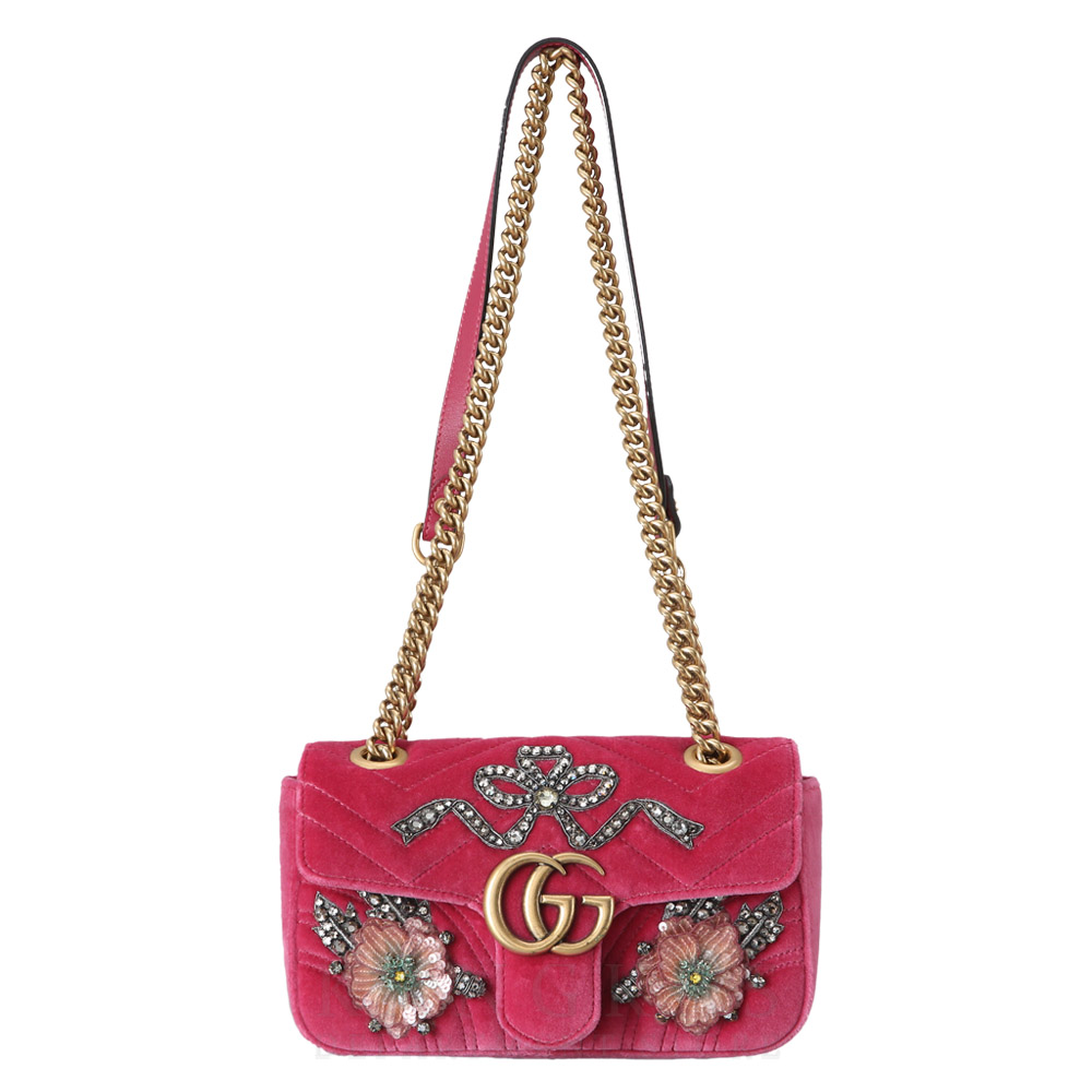 GUCCI(USED)구찌 446744 마틀라쎄 벨벳 미니 숄더백