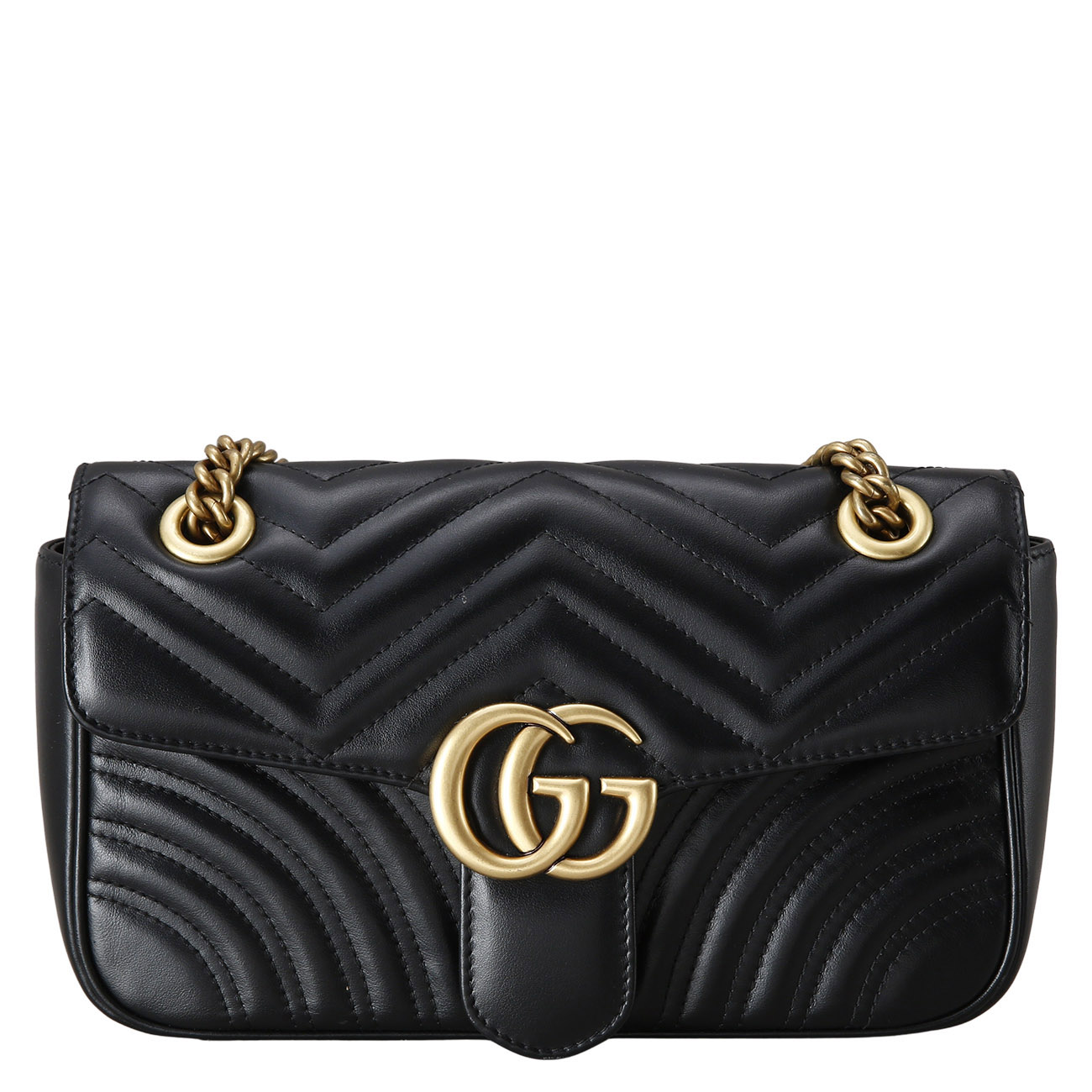 GUCCI(USED)구찌 443497 GG마몽 마틀라세 스몰 체인 백 블랙
