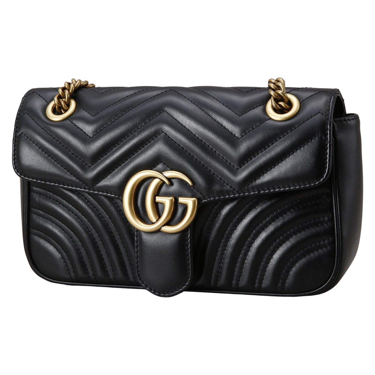 GUCCI(USED)구찌 443497 GG마몽 마틀라세 스몰 체인 백 블랙
