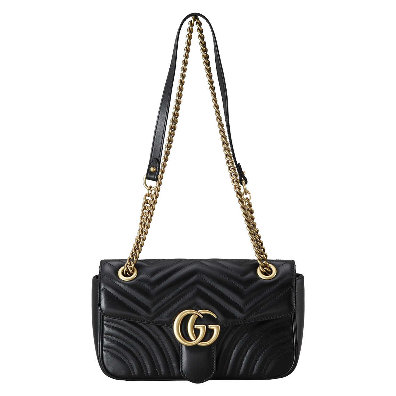 GUCCI(USED)구찌 443497 GG마몽 마틀라세 스몰 체인 백 블랙