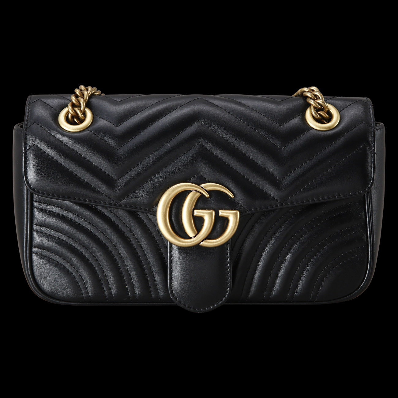 GUCCI(USED)구찌 443497 GG마몽 마틀라세 스몰 체인 백 블랙