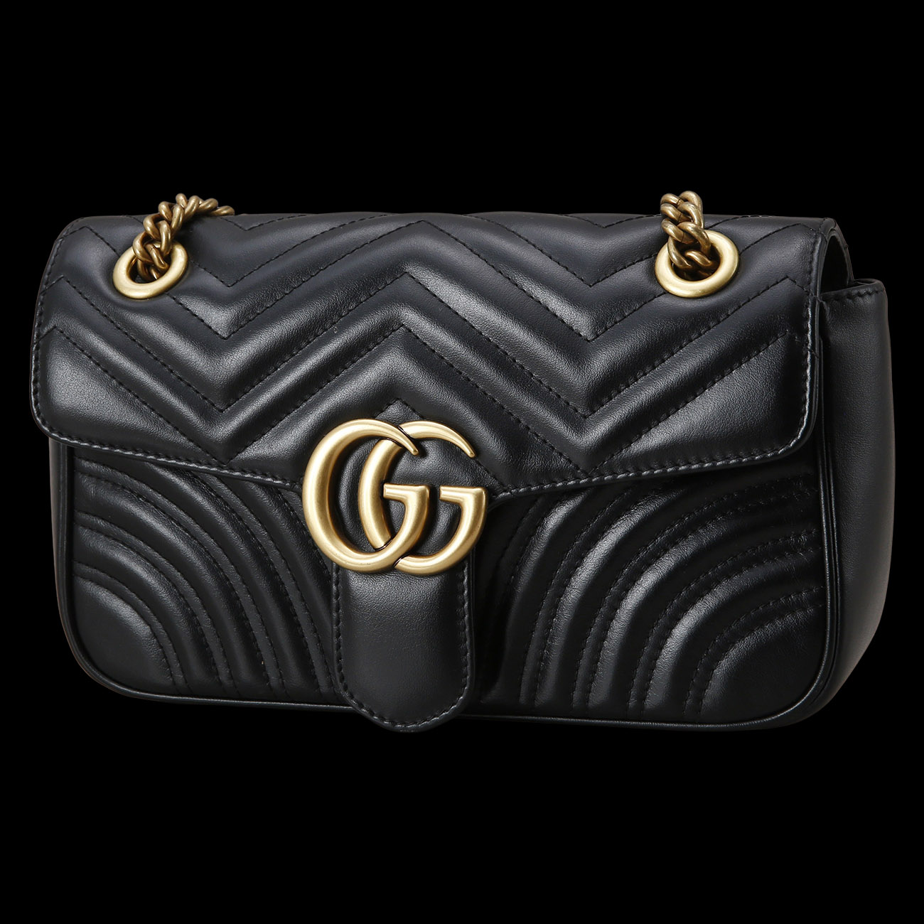 GUCCI(USED)구찌 443497 GG마몽 마틀라세 스몰 체인 백 블랙