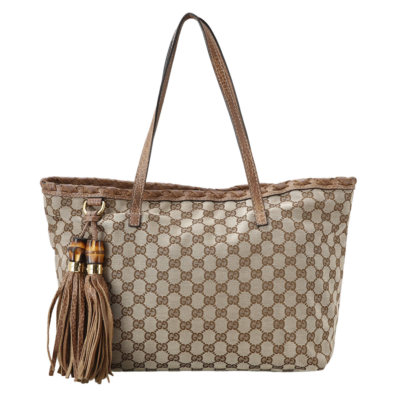 GUCCI(USED)구찌 218780 뱀부 테슬 숄더백