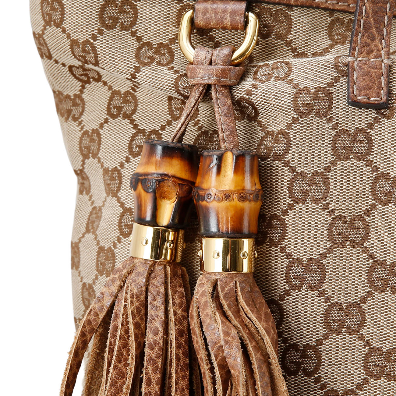 GUCCI(USED)구찌 218780 뱀부 테슬 숄더백