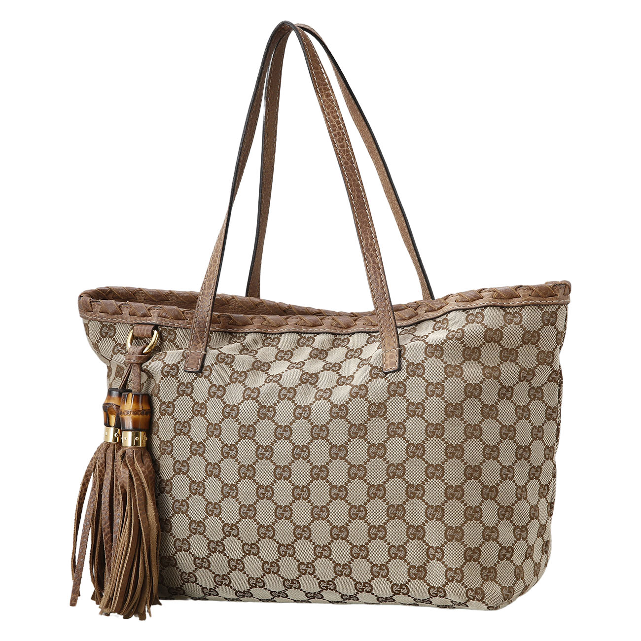 GUCCI(USED)구찌 218780 뱀부 테슬 숄더백