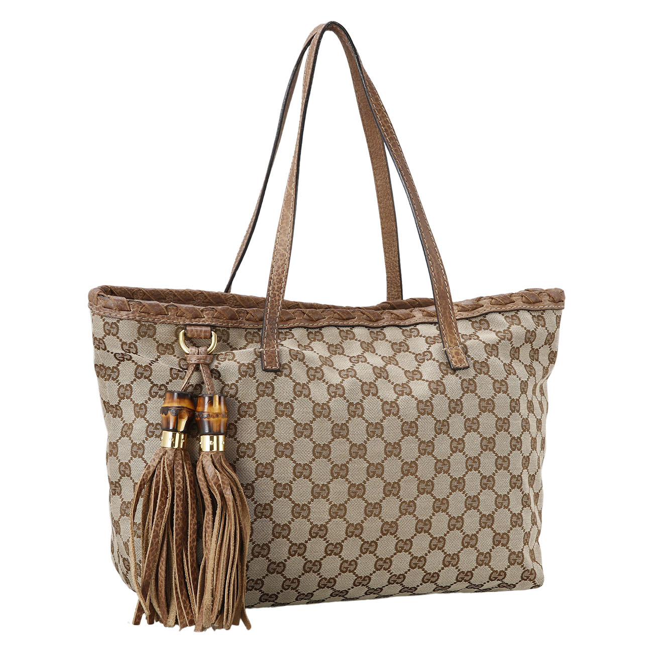 GUCCI(USED)구찌 218780 뱀부 테슬 숄더백