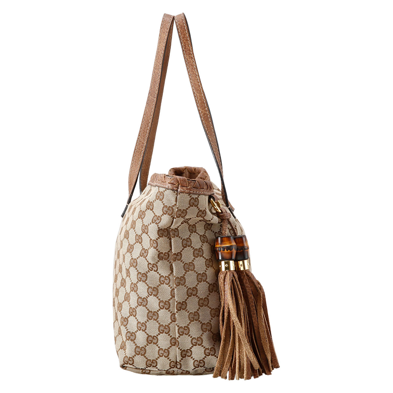 GUCCI(USED)구찌 218780 뱀부 테슬 숄더백